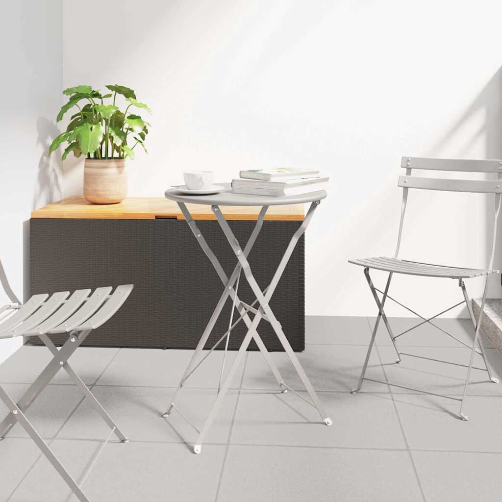 vidaXL Table bistrot Beige Ø50x71 cm Acier revêtu de poudre