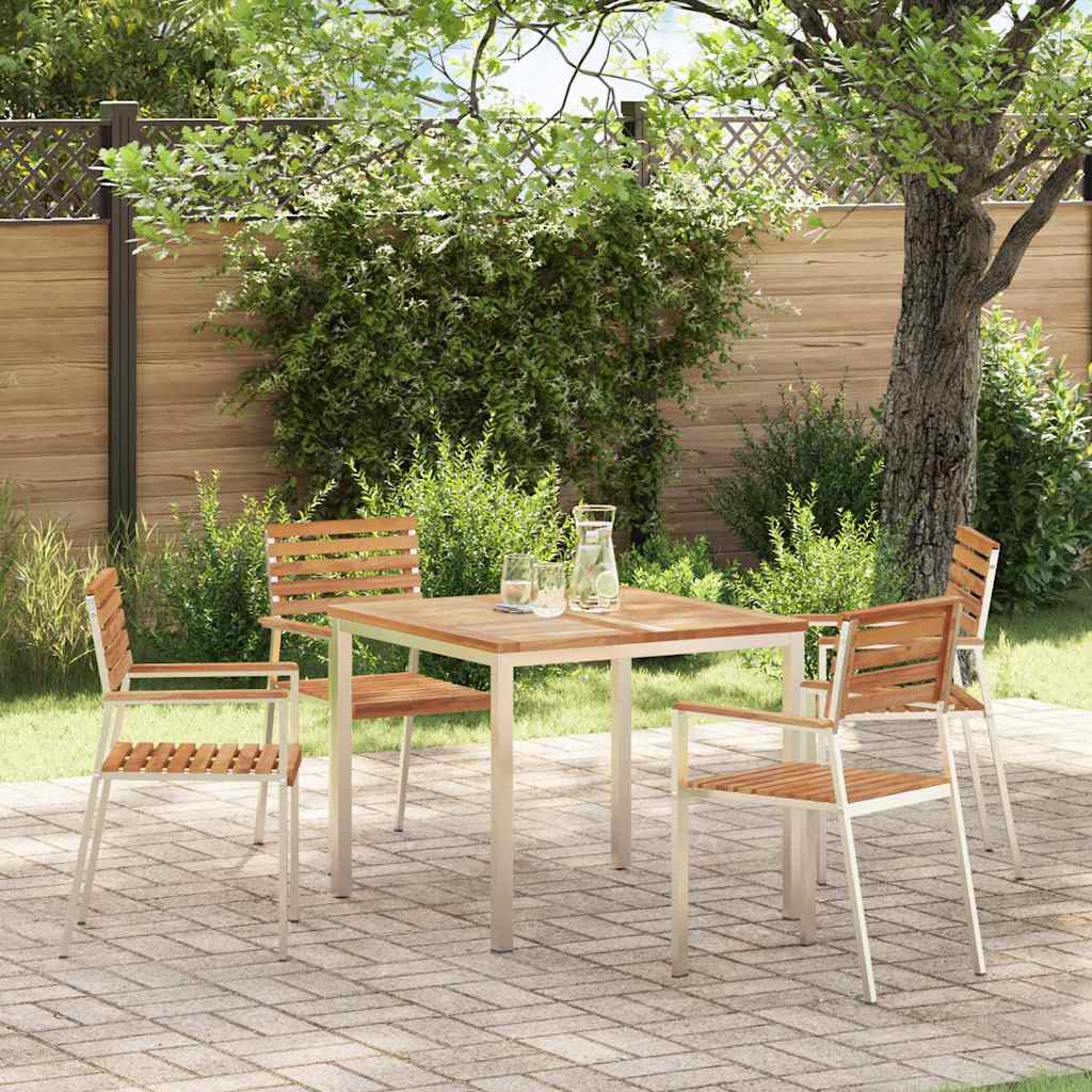 vidaXL Tabledesalleàmangerd'extérieur Marron 200x90x75cm Teck massif