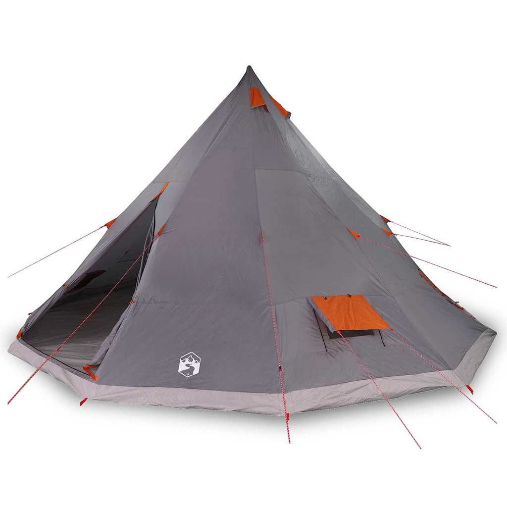 vidaXL Tente Tipi familiale Gris et orange 560 x 560 x 300 cm - Image 3