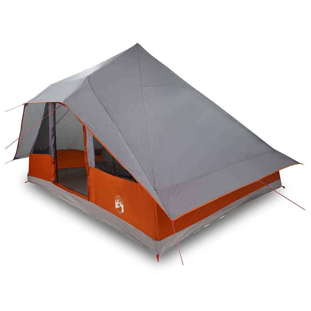 vidaXL Tente Tipi familiale Gris et orange 364 x 281 x 257 cm - Image 3