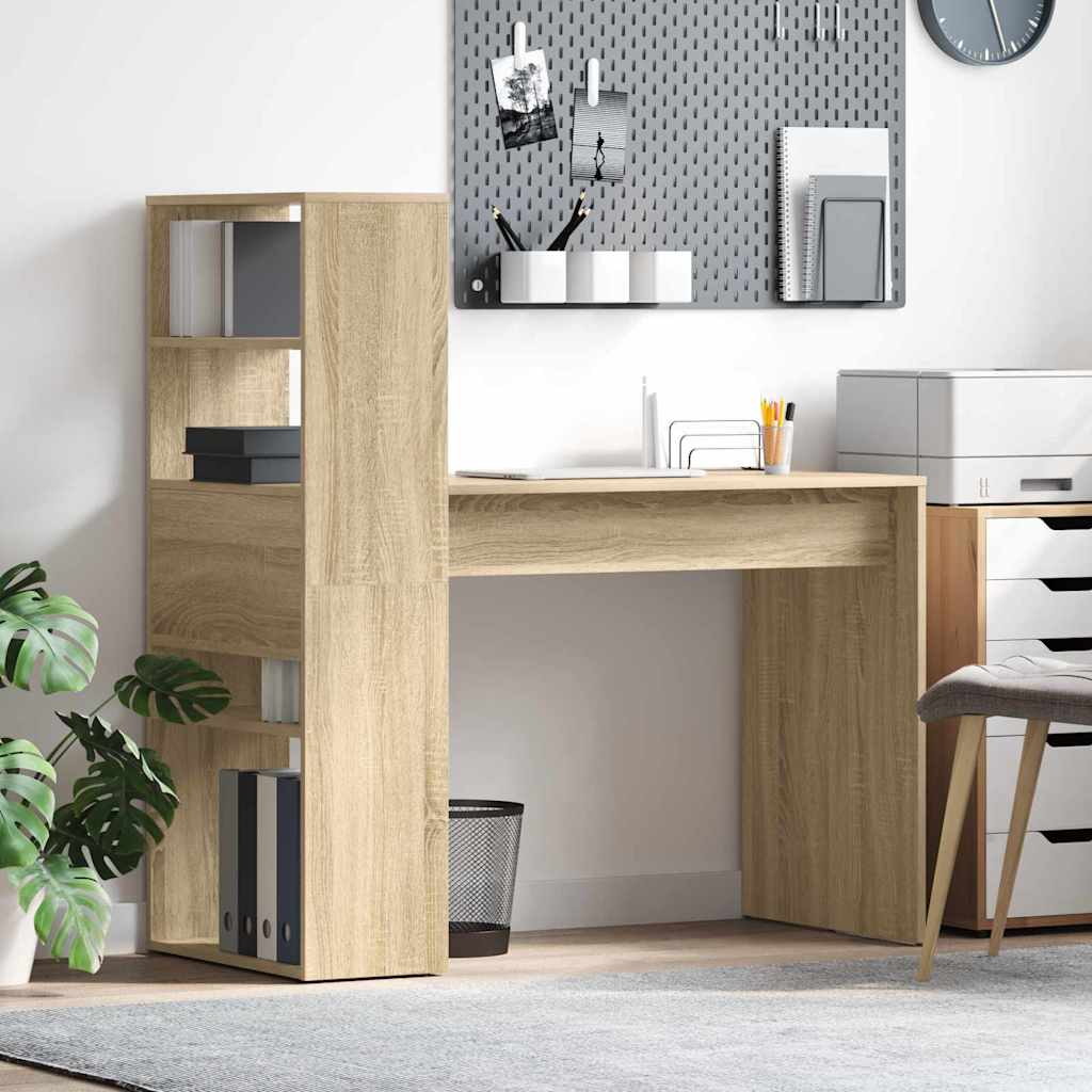 vidaXL Bureau Chêne Sonoma 113 x 54 x 120 cm Bois d'ingénierie