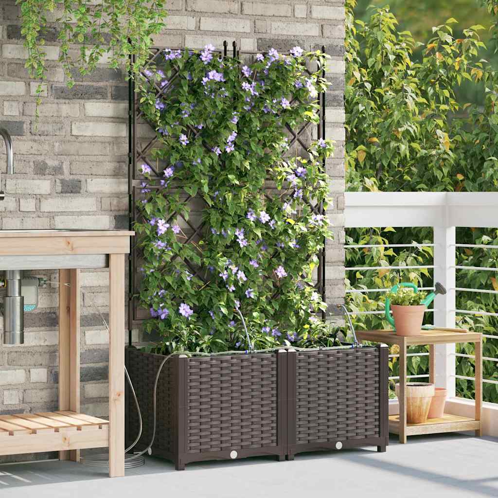 vidaXL Pots de jardin Marron 80 x 40 x 142 cm Acier