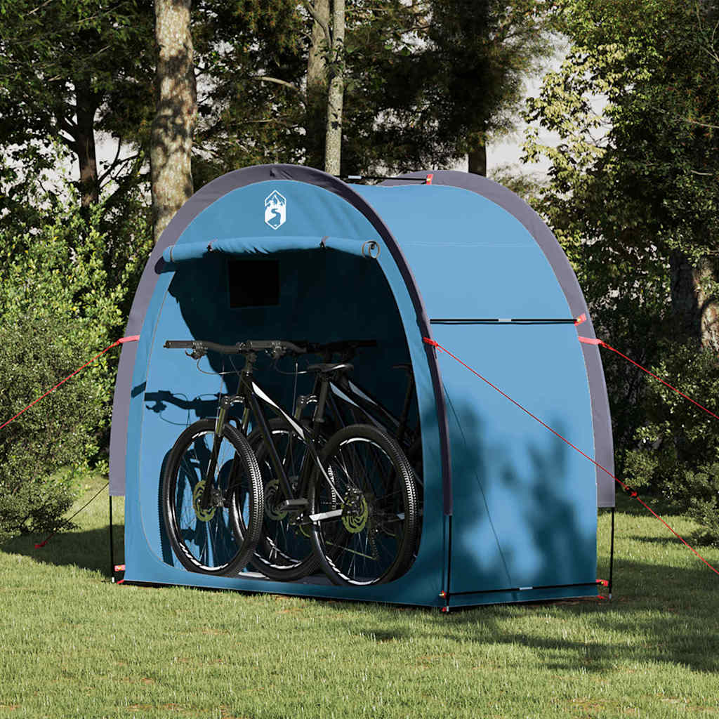 vidaXL Tente de rangement pour vélos avec toit Bleu 210 x 90 x 174 cm