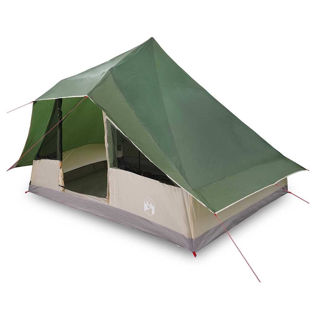vidaXL Tente Tipi familiale avec toit Vert 364 x 281 x 257 cm - Image 3