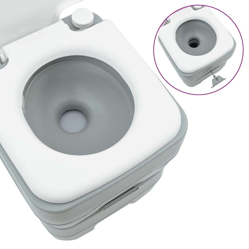vidaXL Toilette de Camping Gris 41.5 x 36.5 x 42 cm Plastique - Image 6
