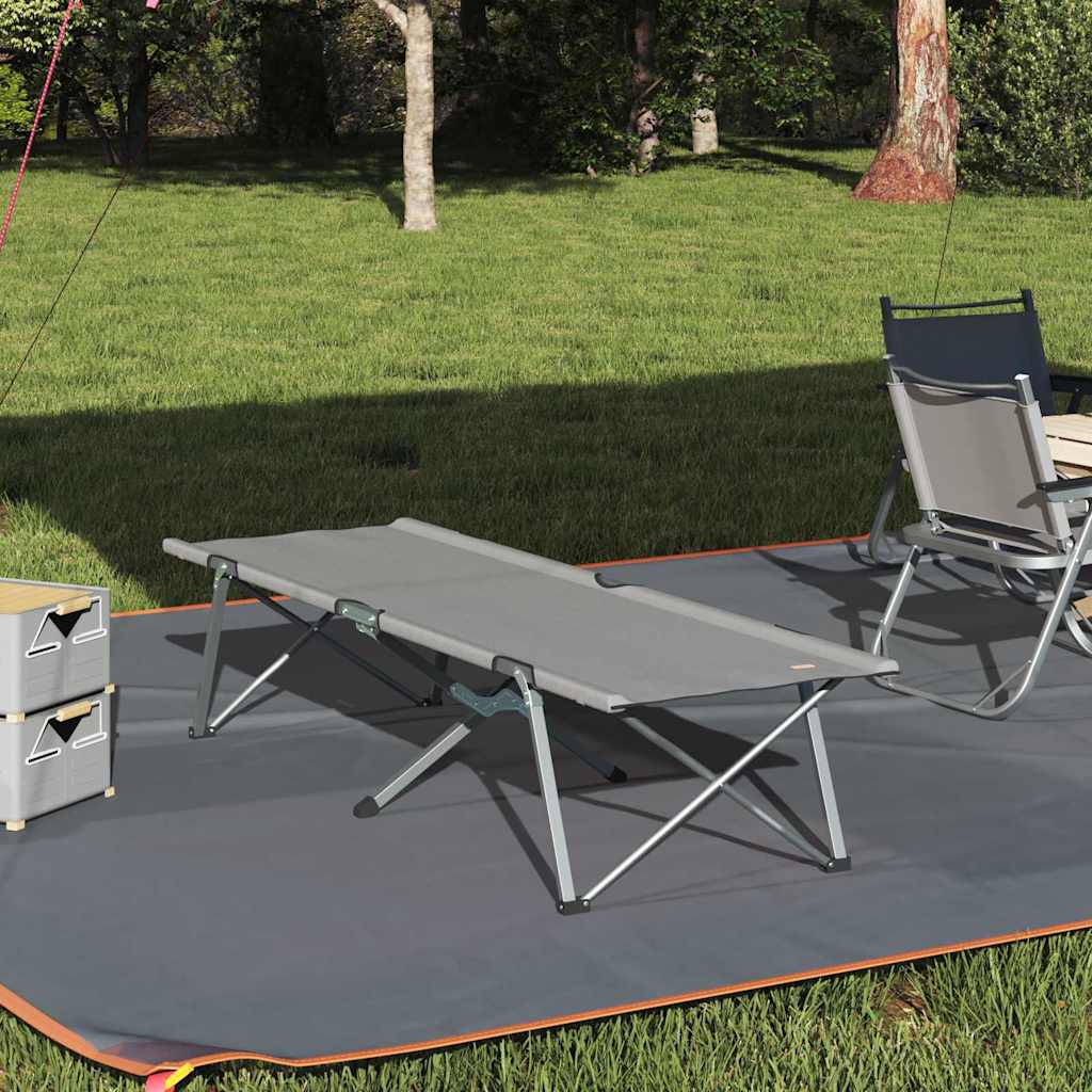 vidaXL Lit de camping pliant Gris 62 x 194 x 42 cm Tissu Oxford