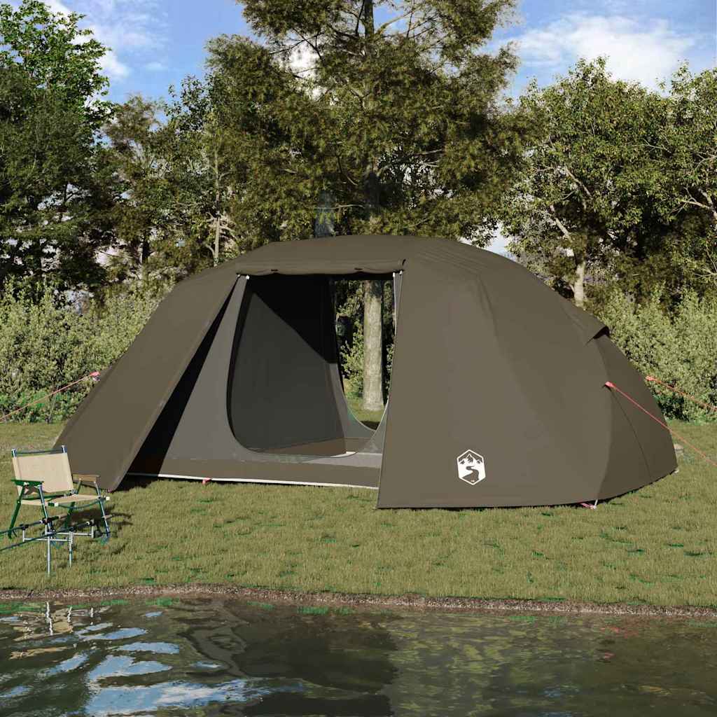 vidaXL Tente de pêche avec toit Marron 514 x 465 x 187 cm Polyester