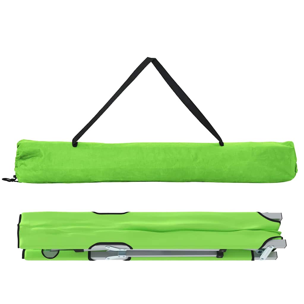 vidaXL Lit de camping pliant Vert foncé 62 x 194 x 42 cm Tissu Oxford - Image 4