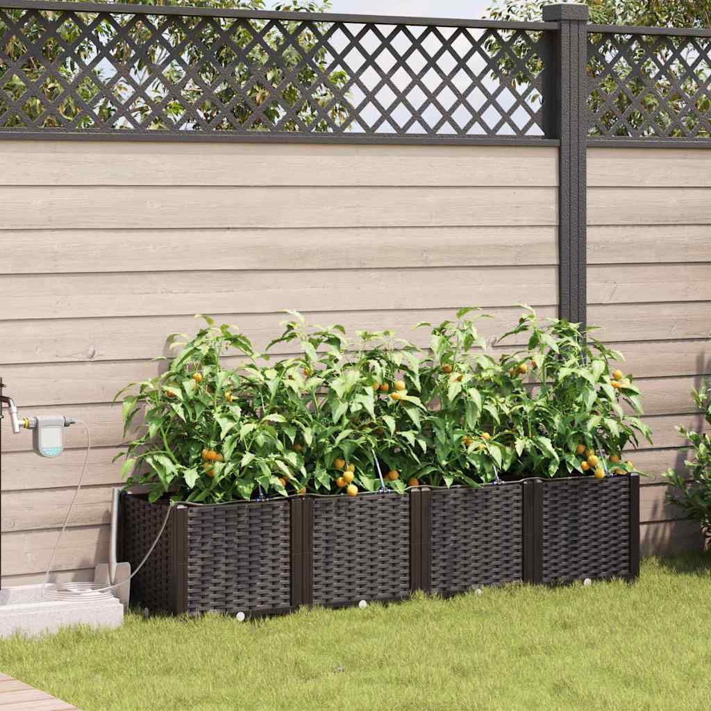 vidaXL Pots de jardin Marron 160 x 40 x 37.5 cm Acier
