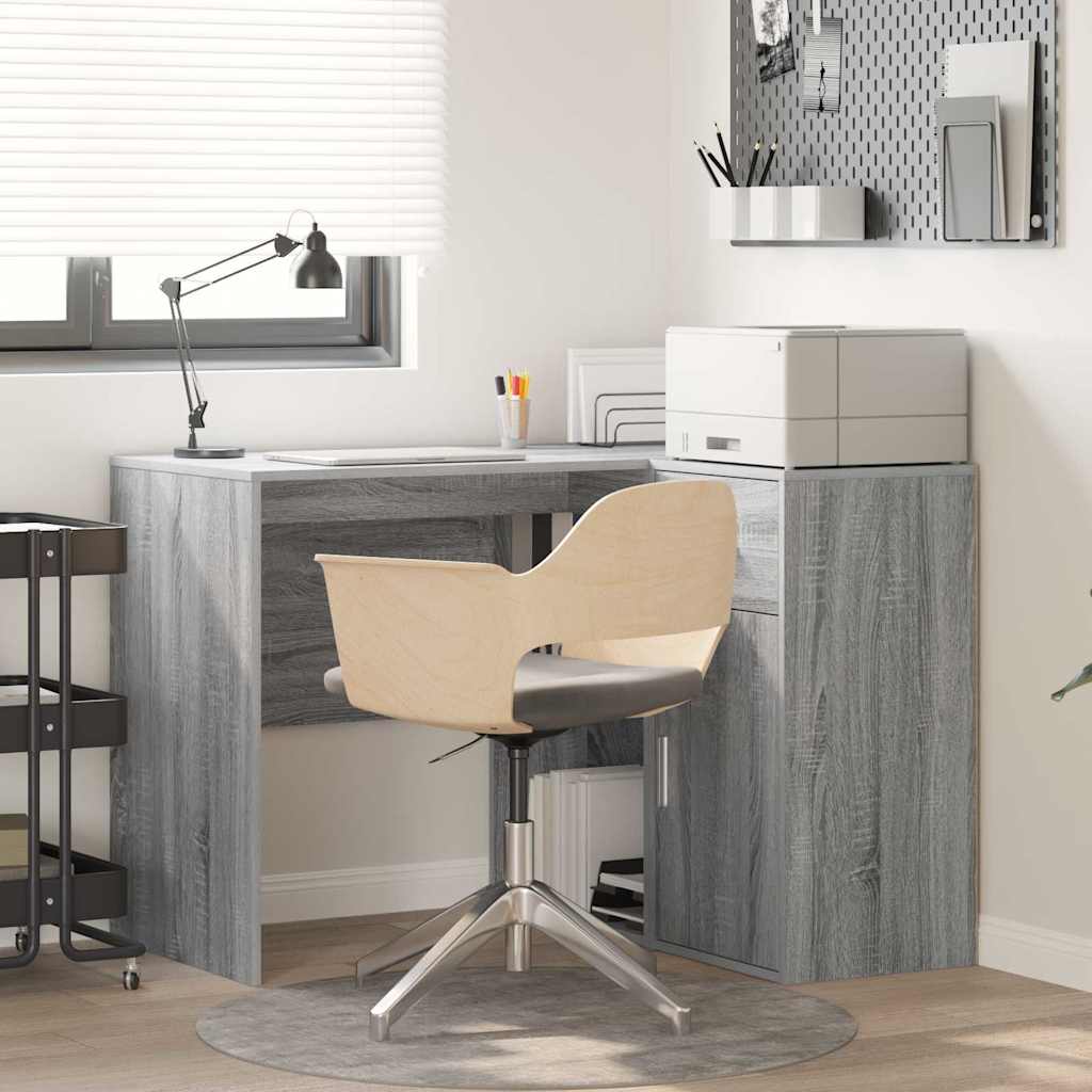 vidaXL Bureau d'angle Sonoma gris 102 x 50 x 75 cm Bois d'ingénierie