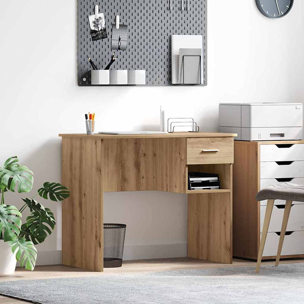 vidaXL Bureau Chêne artisanal 90 x 49 x 75 cm Bois d'ingénierie