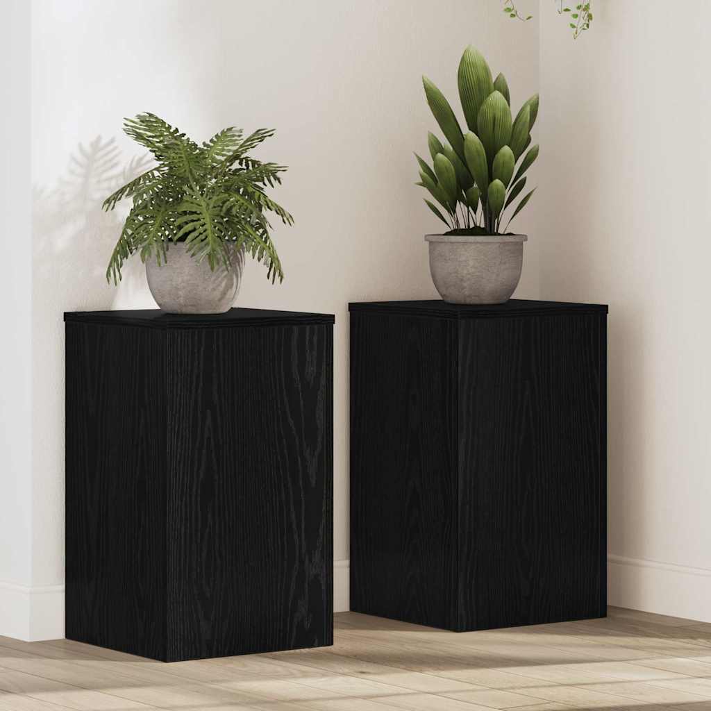 vidaXL Support de Plante 2 pcs Chêne noir 30 x 30 x 50 cm