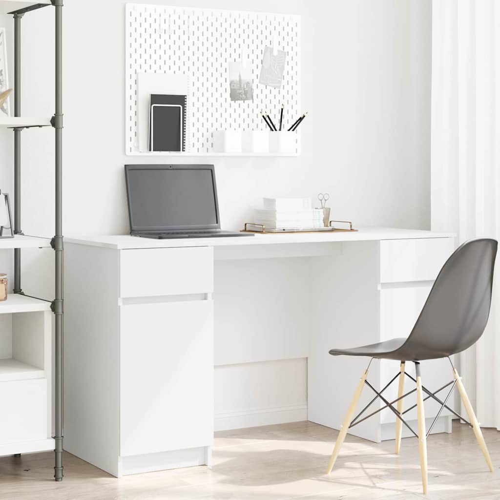 vidaXL Bureau avec tiroir Blanc 140 x 49 x 76 cm Bois d'ingénierie
