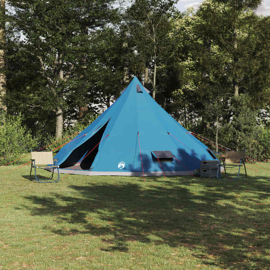 vidaXL Tente Tipi familiale avec toit Bleu et gris 560 x 560 x 300 cm