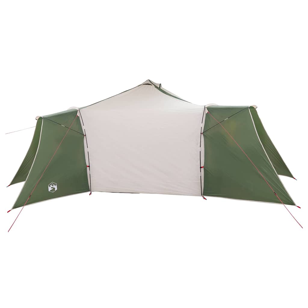 vidaXL Tente Tipi avec toit Vert et beige 492 x 492 x 275 cm tissu - Image 5