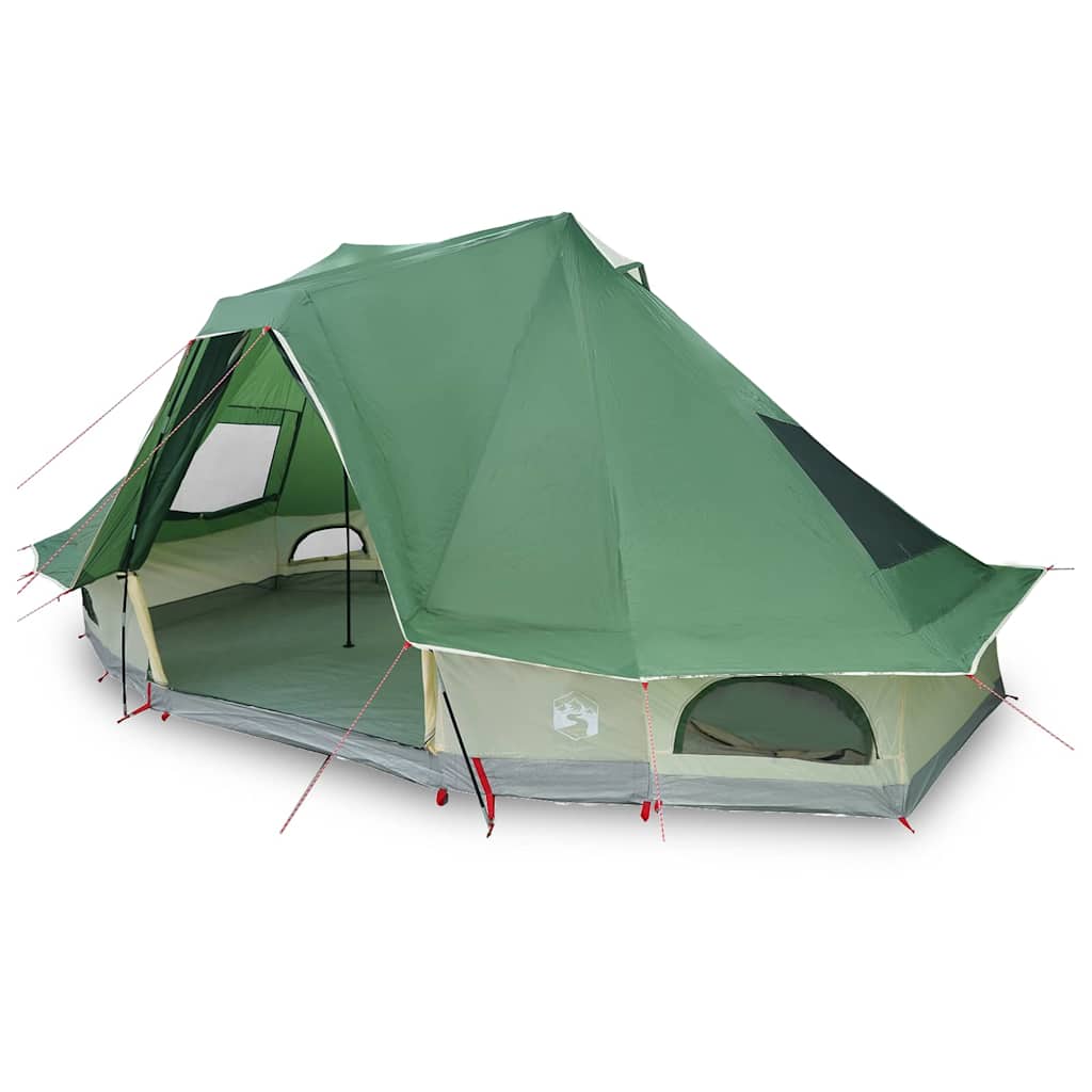 vidaXL Tente Tipi familiale avec toit Vert 466 x 310 x 240 cm - Image 3