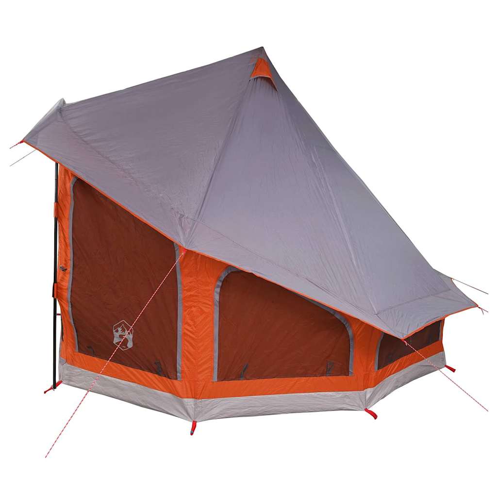 vidaXL Tente Tipi familiale Gris et orange 404 x 370 x 270 cm - Image 5
