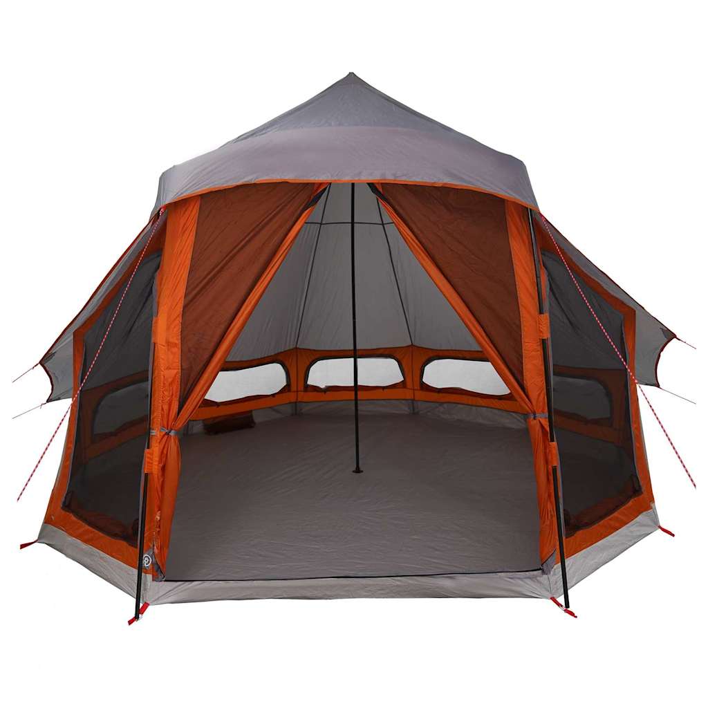 vidaXL Tente Tipi familiale Gris et orange 404 x 370 x 270 cm - Image 4