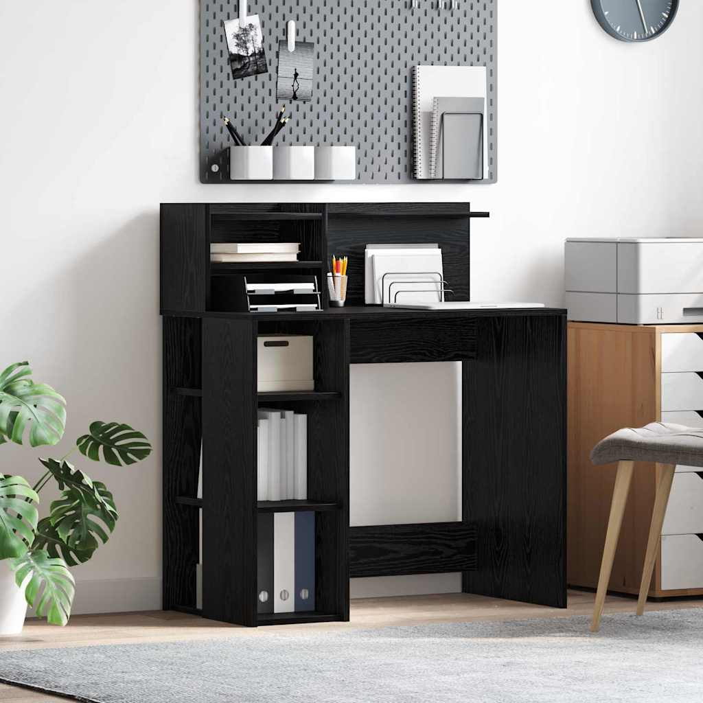 vidaXL Bureau Chêne noir 90 x 48 x 101,5 cm Bois d'ingénierie