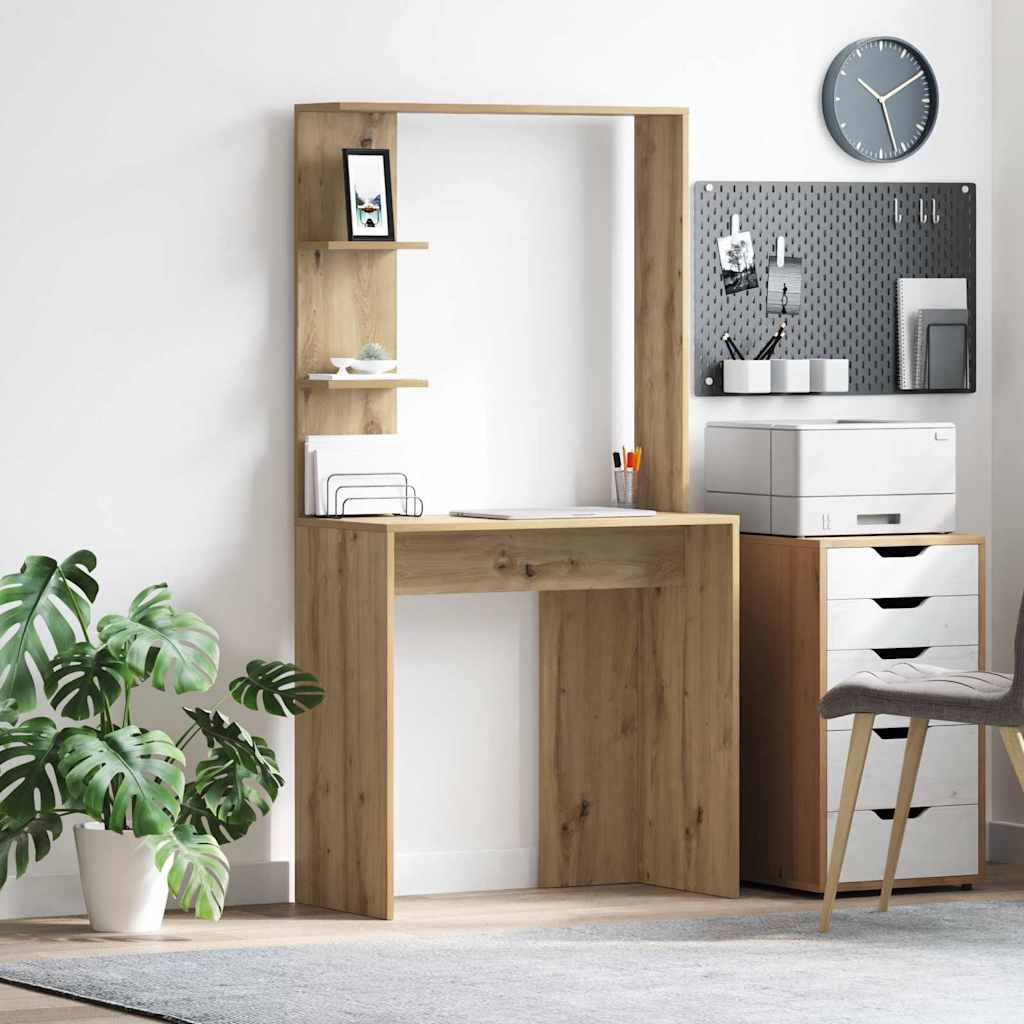 vidaXL Bureau Chêne artisanal 78,5 x 37 x 154,5 cm Bois d'ingénierie