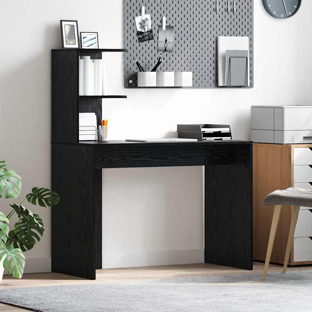 vidaXL Bureau Chêne noir 102 x 50 x 124 cm Bois d'ingénierie