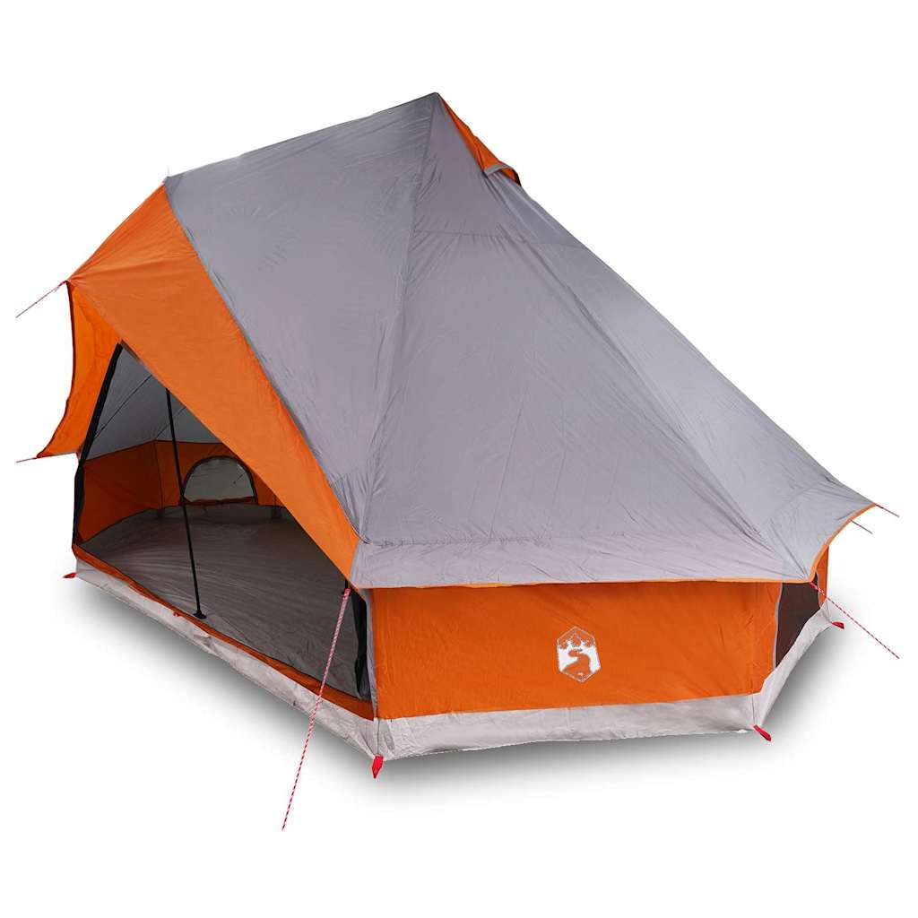 vidaXL Tente Tipi familiale Gris et orange 400 x 346 x 250 cm - Image 3