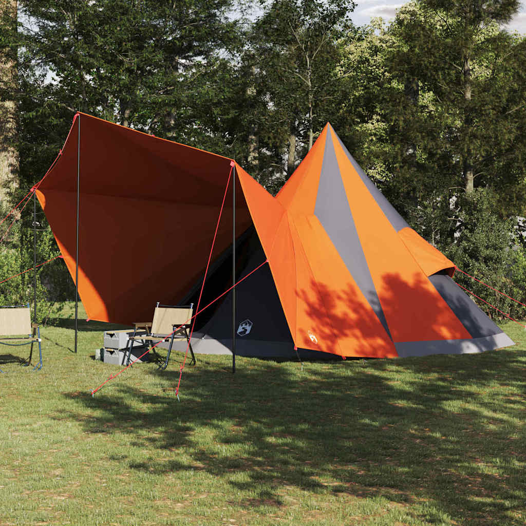 vidaXL Tente Tipi familiale Gris et orange 510 x 690 x 330 cm