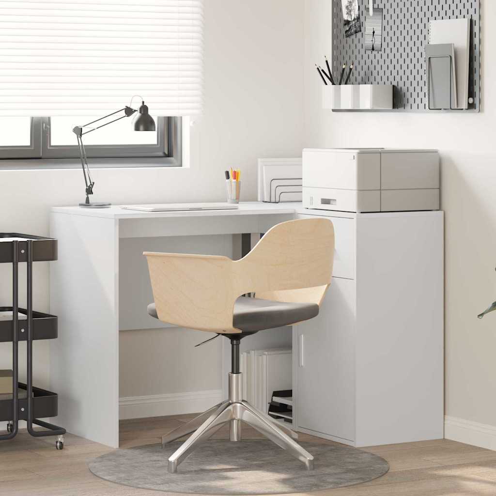 vidaXL Bureau d'angle Blanc 102 x 50 x 75 cm Bois d'ingénierie
