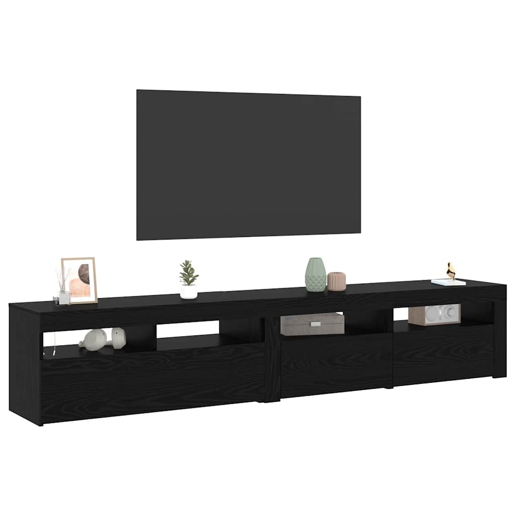 vidaXL Meuble TV 2 pcs Chêne noir 210 x 35 x 40 cm Bois d'ingénierie - Image 3