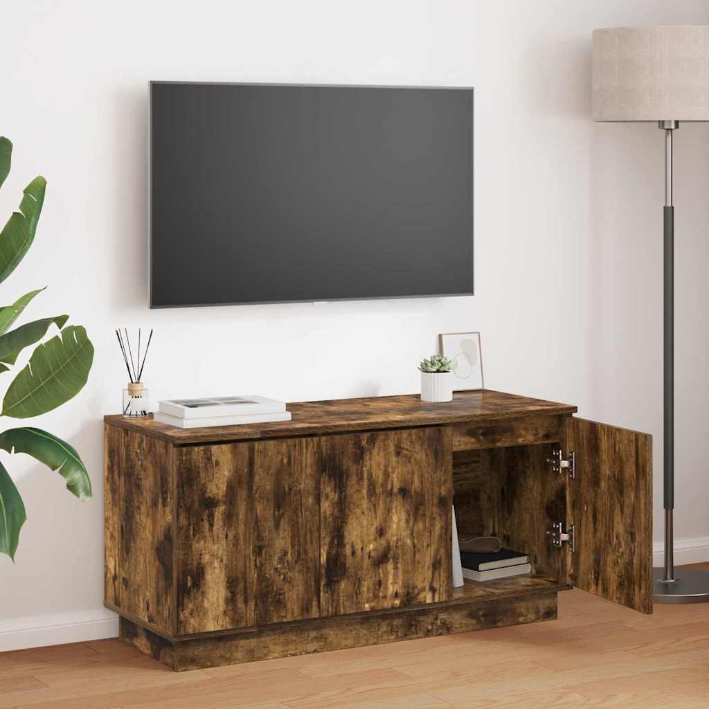 vidaXL Meuble TV Chêne fumé 100 x 38 x 49 cm Bois d'ingénierie