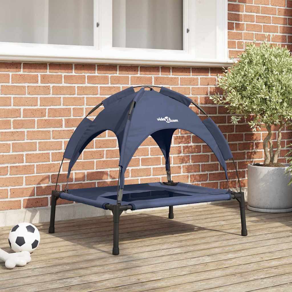 vidaXL Lit pour Chien Bleu marine l Acier