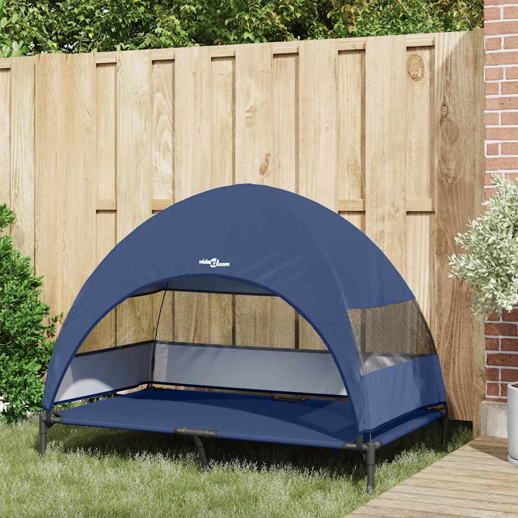vidaXL Lit surélevé pour chien Bleu marine 127 x 81 x 108 cm - Image 3