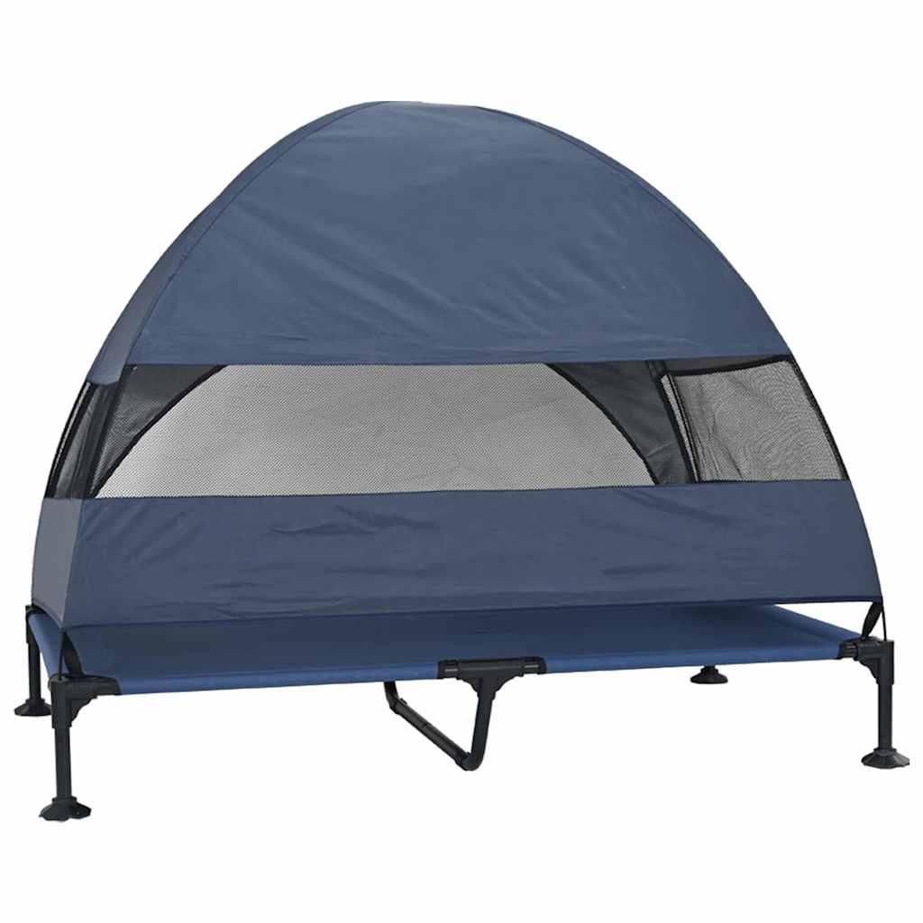 vidaXL Lit surélevé pour chien Bleu marine 127 x 81 x 108 cm - Image 6