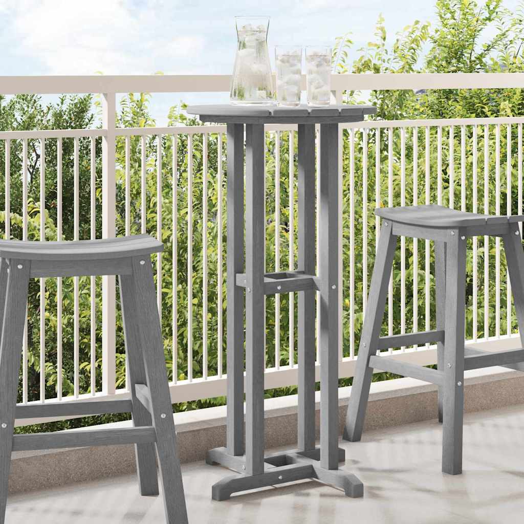 vidaXL Table de bar Gris clair 55 x 55 x 107 cm HDPE