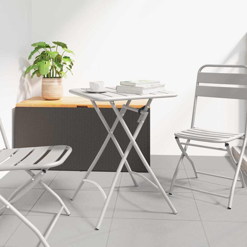 vidaXL Table de Jardin Beige 55 x 55 x 73 cm Acier revêtu de poudre
