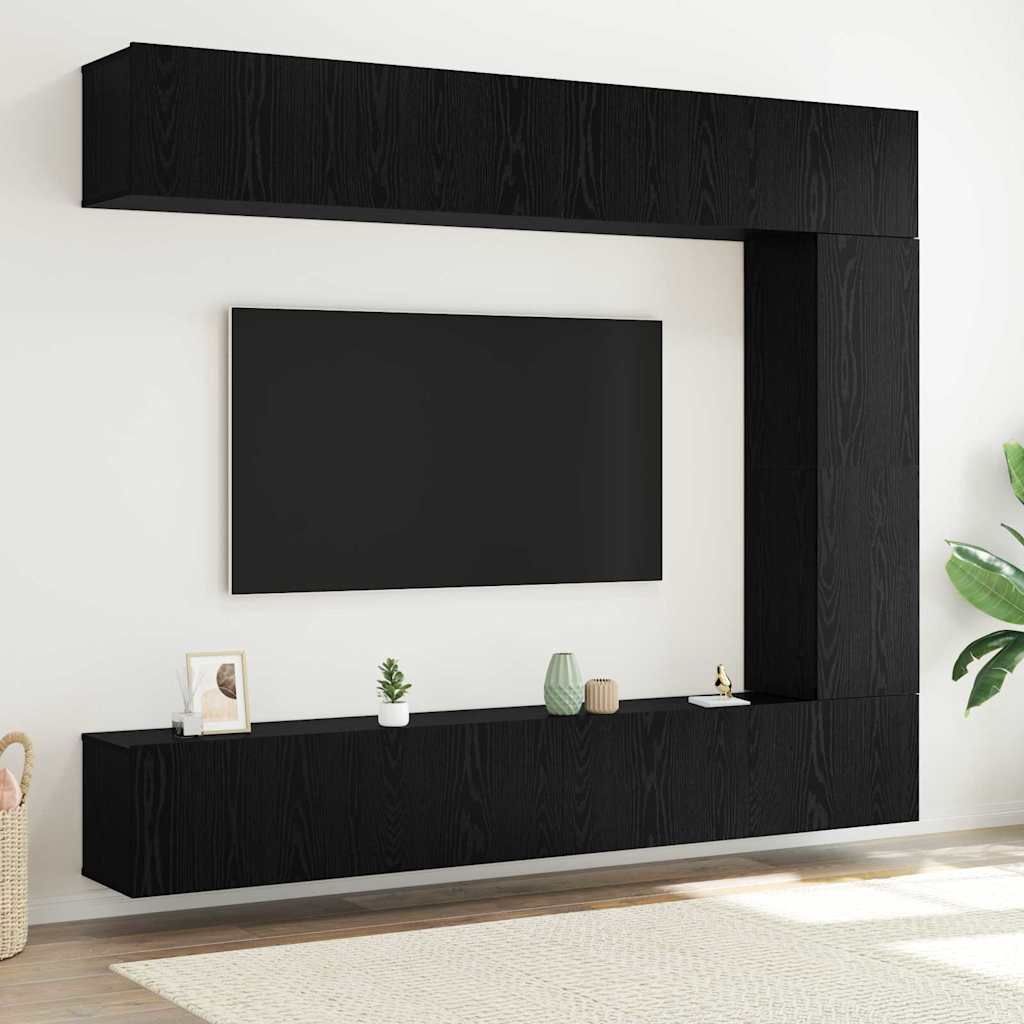 vidaXL Ensemble meuble TV 5 pcs Chêne noir Bois d'ingénierie