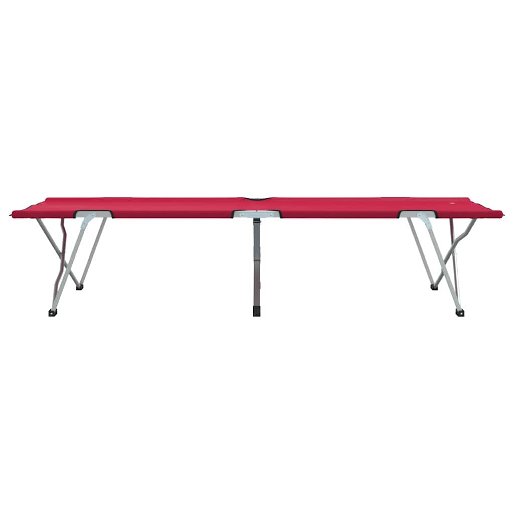 vidaXL Lit de camping pliant 2 pcs Rouge 62 x 194 x 42 cm Tissu Oxford - Image 6