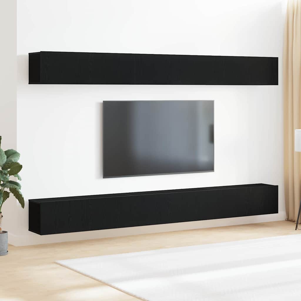 vidaXL Ensemble meuble TV Montage mural Chêne noir Bois d'ingénierie