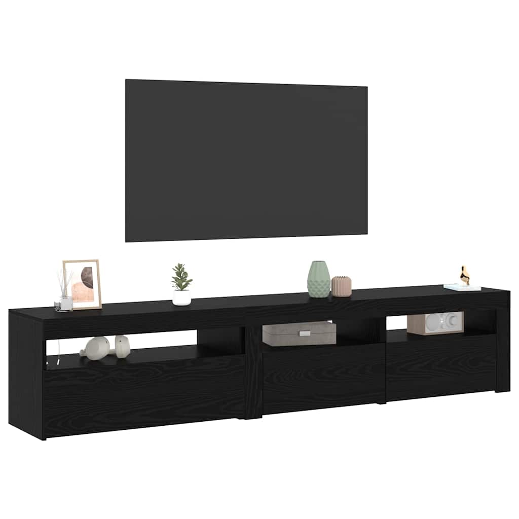 vidaXL Meuble TV 2 pcs Chêne noir 195 x 35 x 40 cm Bois d'ingénierie - Image 3