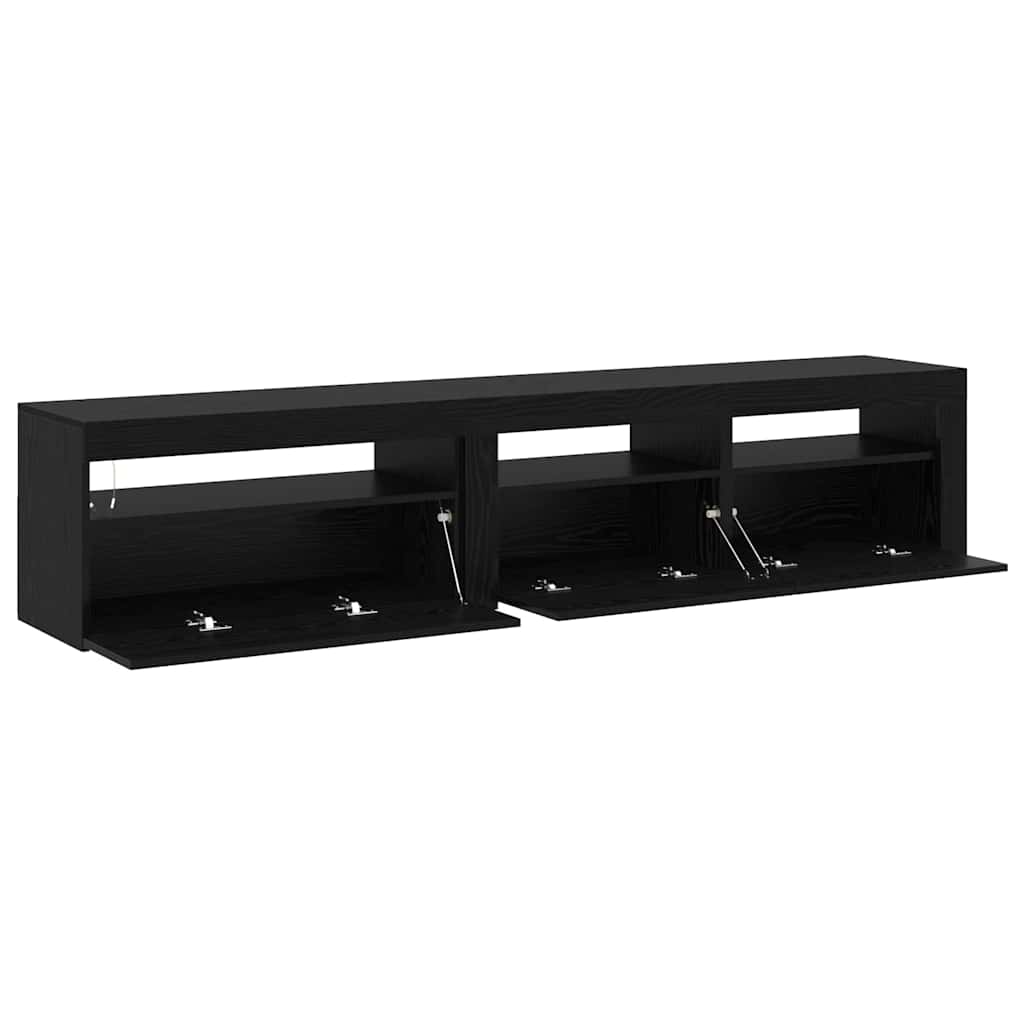 vidaXL Meuble TV 2 pcs Chêne noir 195 x 35 x 40 cm Bois d'ingénierie - Image 5