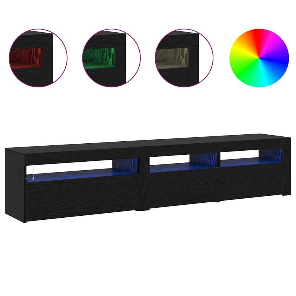 vidaXL Meuble TV 2 pcs Chêne noir 195 x 35 x 40 cm Bois d'ingénierie - Image 4