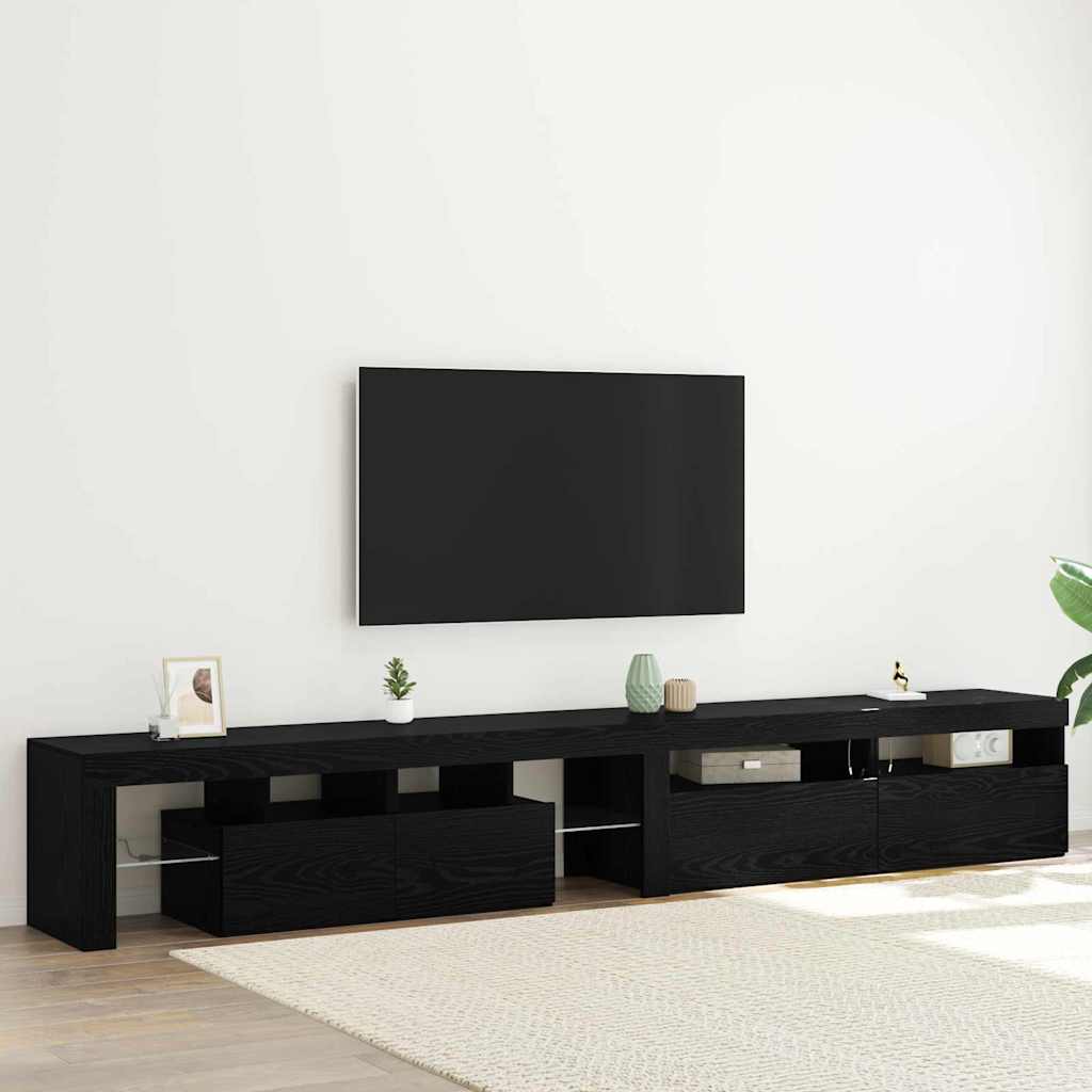 vidaXL Meuble TV 3 pcs Chêne noir 260 x 37 x 40 cm Bois d'ingénierie