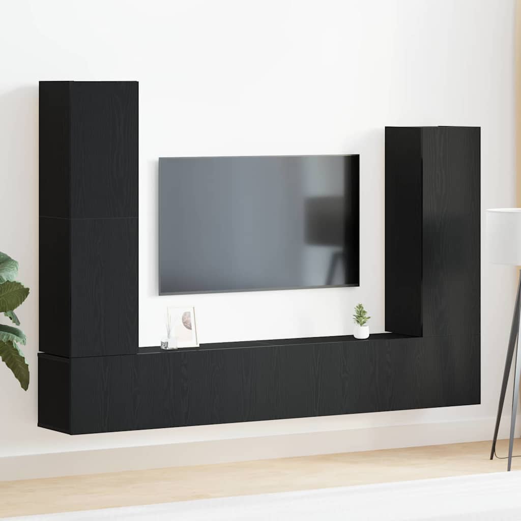 vidaXL Ensemble meuble TV 6 pcs Chêne noir Bois d'ingénierie