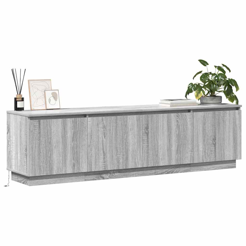 vidaXL Meuble TV Gris Sonoma 180 x 38 x 49 cm Bois d'ingénierie - Image 3