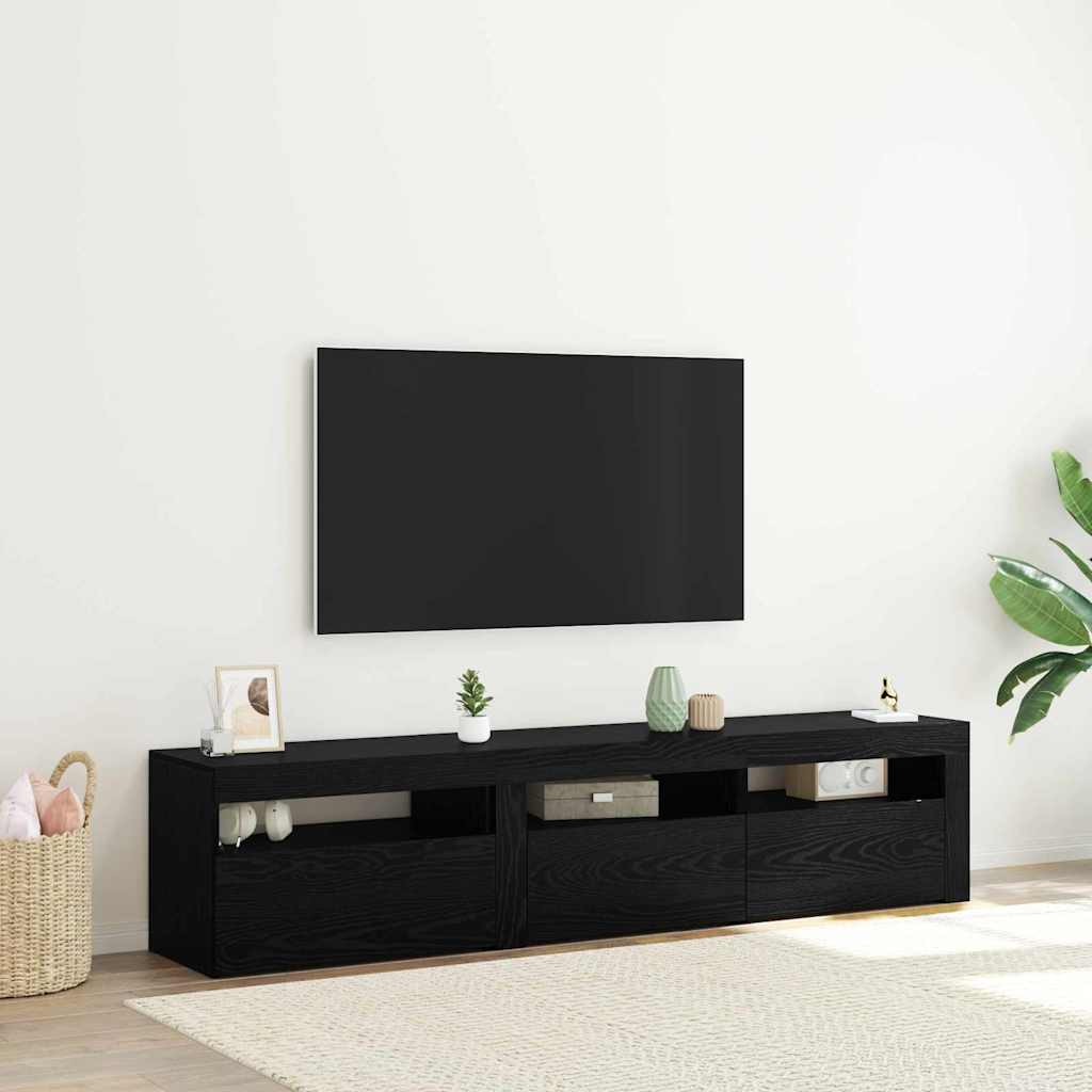 vidaXL Meuble TV 2 pcs Chêne noir 180 x 35 x 40 cm Bois d'ingénierie