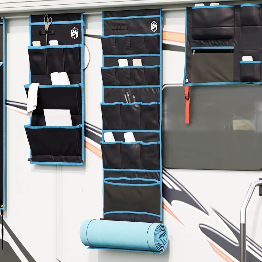 vidaXL Sac de rangement avec stockage Noir et Bleu 125 x 48 cm Oxford