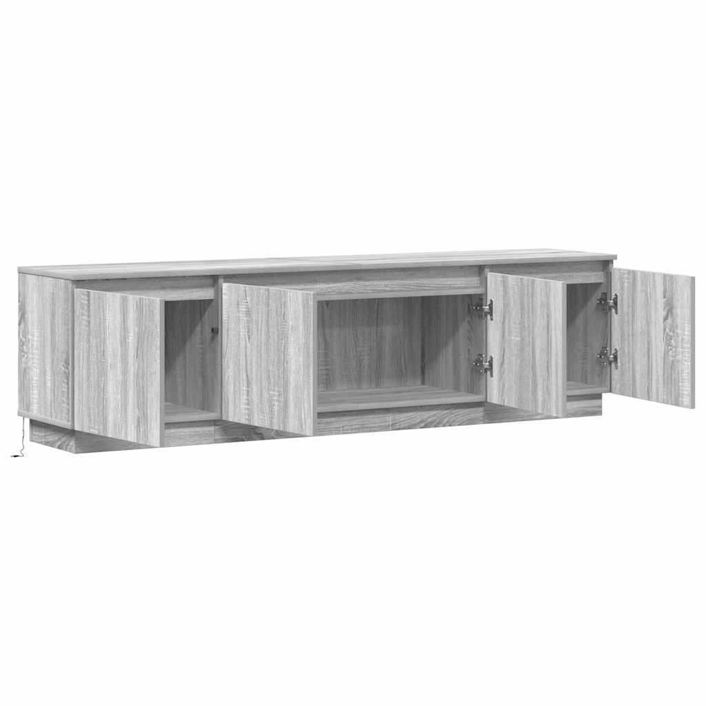 vidaXL Meuble TV Gris Sonoma 180 x 38 x 49 cm Bois d'ingénierie - Image 5