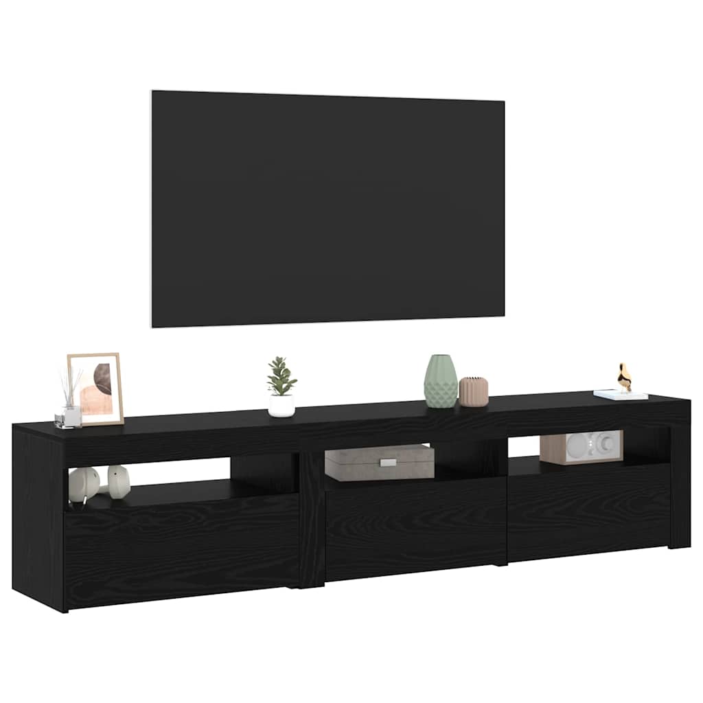 vidaXL Meuble TV 2 pcs Chêne noir 180 x 35 x 40 cm Bois d'ingénierie - Image 3