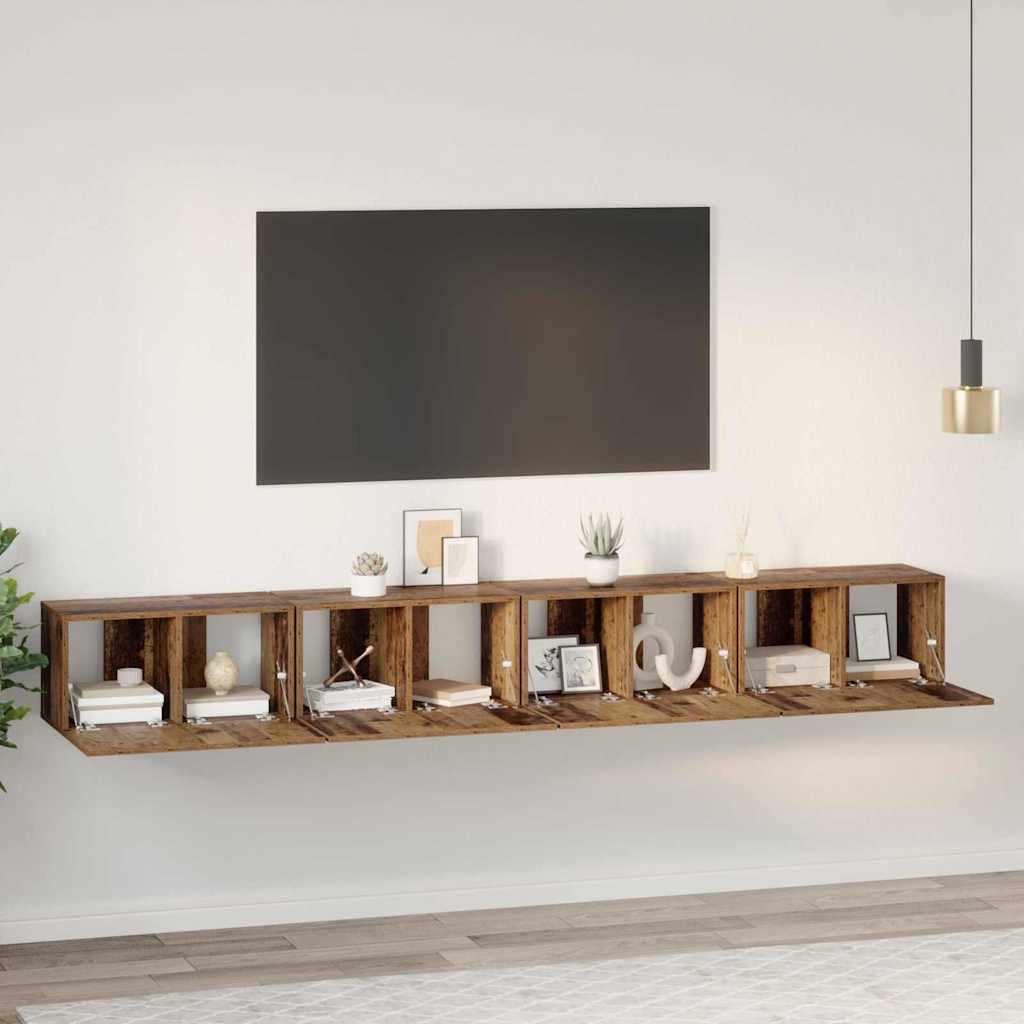 vidaXL Ensemble meuble TV 4 pcs Bois Ancien 60 x 30 x 30 cm