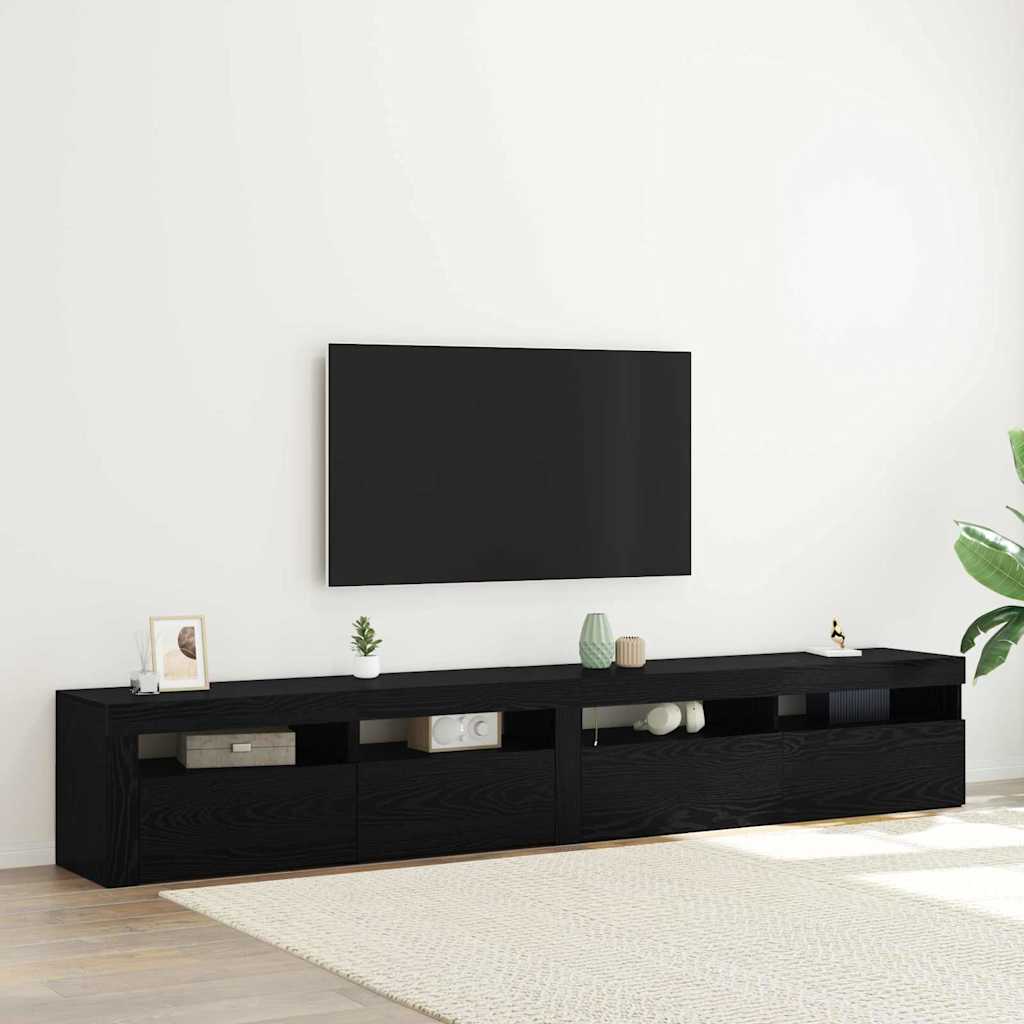 vidaXL Meuble TV 2 pcs Chêne noir 240 x 35 x 40 cm Bois d'ingénierie